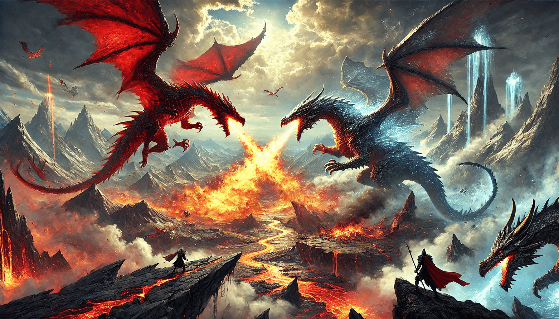 Fantasy battle scene representing a live virtual tabletop encounter